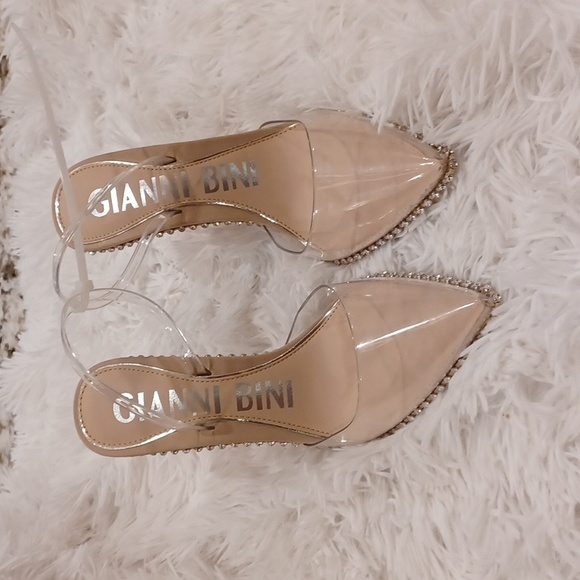 Gianni Bini Shoes - NEW Gianni Binni Clear PVC & Rhinestone Embellishments Strappy High Heels SZ 7